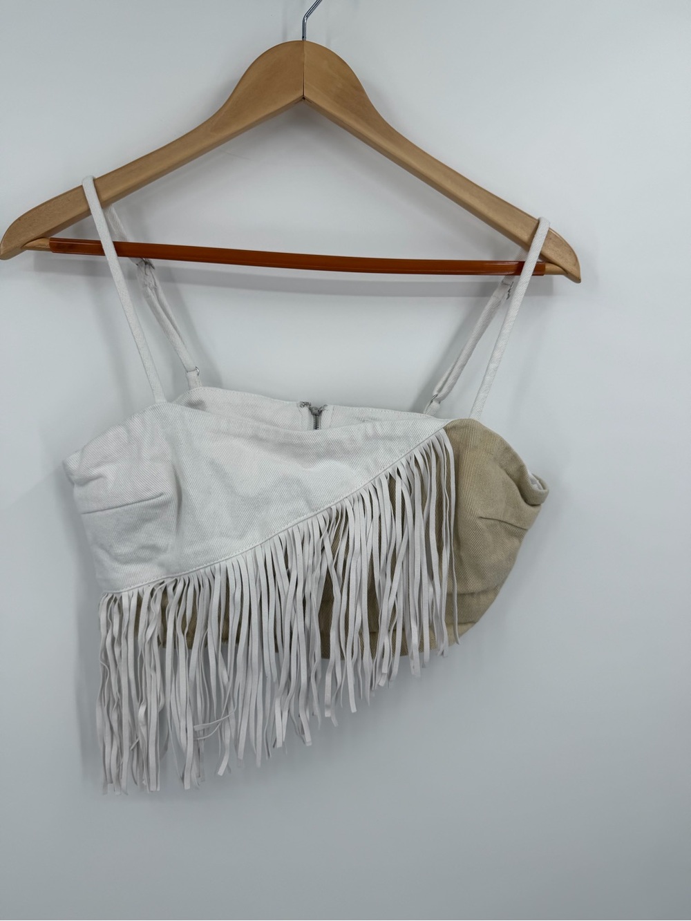🤍 Le Lis White Fringe Crop Top | Festival Boho | Size M